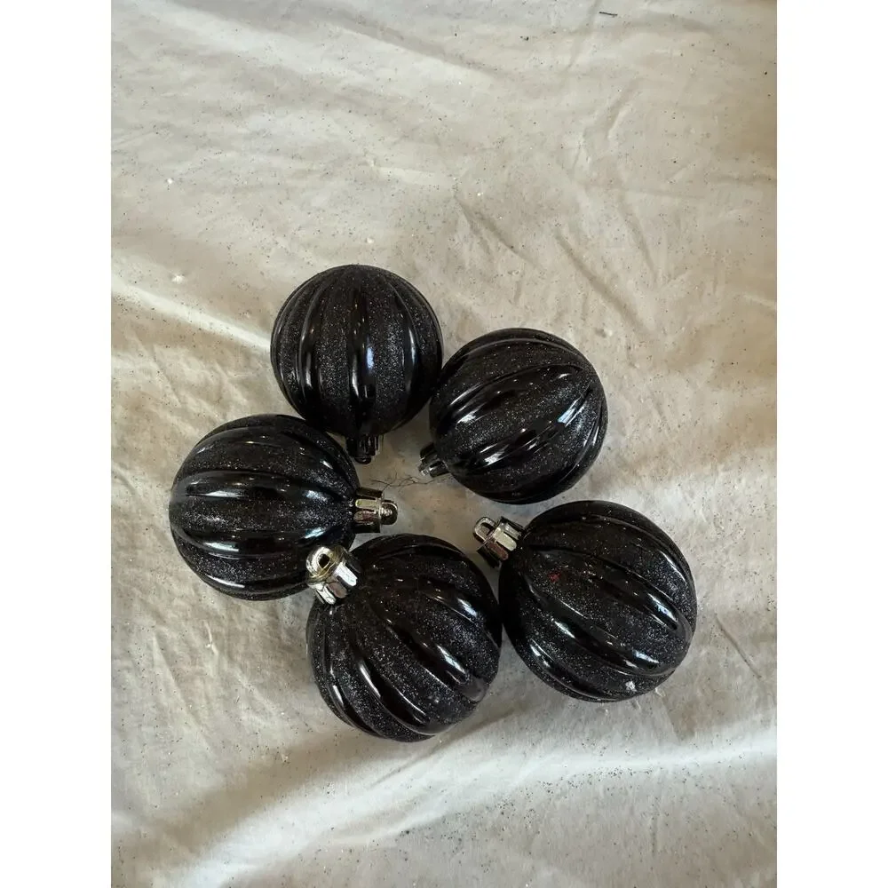 25 Black White Christmas Tree Ornament‎ Assortment 22 Shatterproof 3 Glass Asst